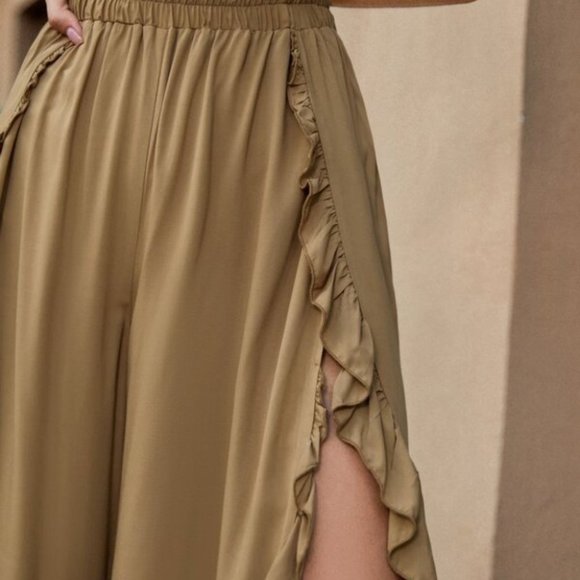 BOHO DOLLZ Wide Leg Pants tan - Picture 5 of 7